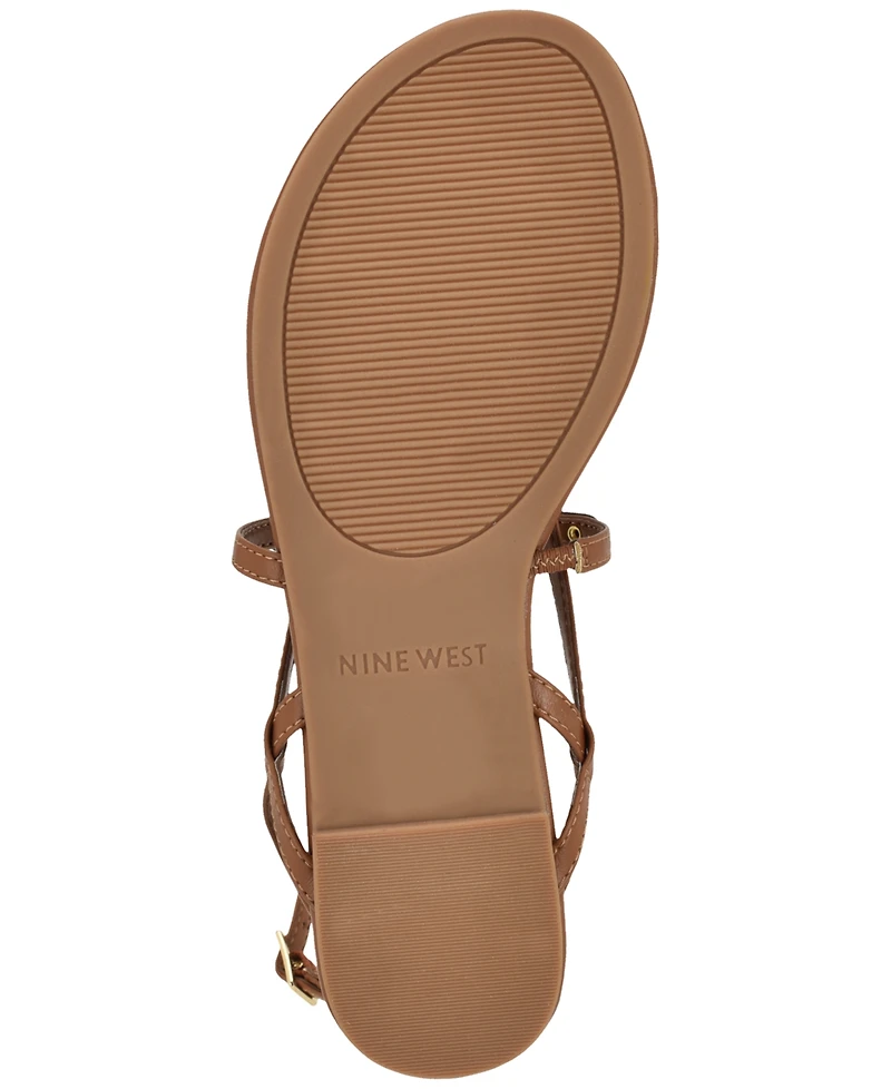 Nine West Women's Bretta Ornamented Strappy Flat Sandals
