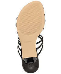 Nine West Women's Grece Strappy Slip-On Kitten Heel Dress Sandals
