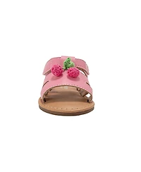 Bebe Little Girls Girl's Fashion Sandals – Dressy Shoes with Crochet Fruit Details