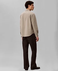 Calvin Klein Men's Yarn-Dyed Stripe Seersucker Classic Button-Down Shirt