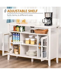 Homcom Retro Style Storage Sideboard with 3 Open Shelf Spaces and Framed Doors