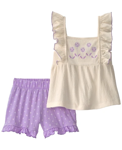 Carter's Girls' 2T-5T Floral Top and Short, 2-Piece Set