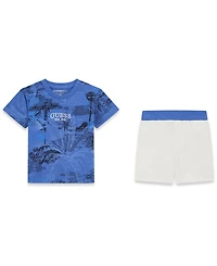 Guess Baby Boys' Short-Sleeve T-Shirt and Jersey Shorts, 2-Piece Set