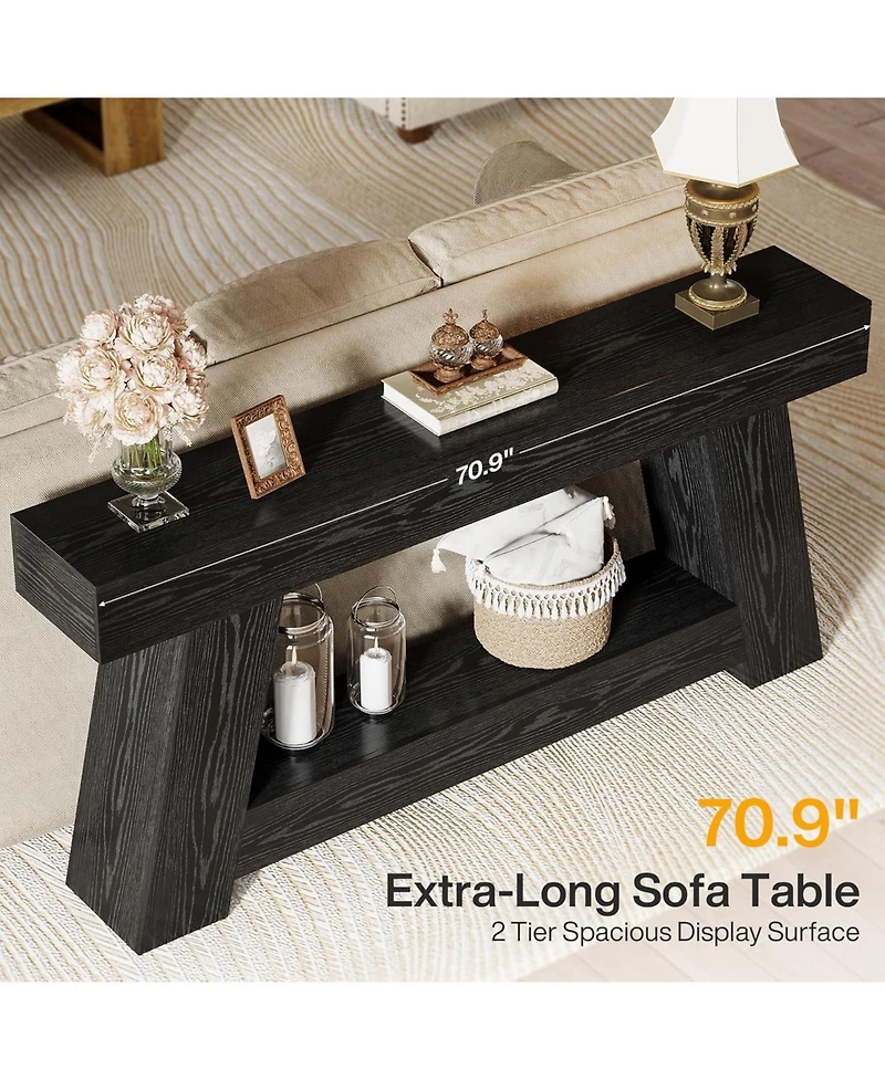 Tribesigns 70.9 Inch Long Console Tables, Farmhouse Entryway Table with Storage