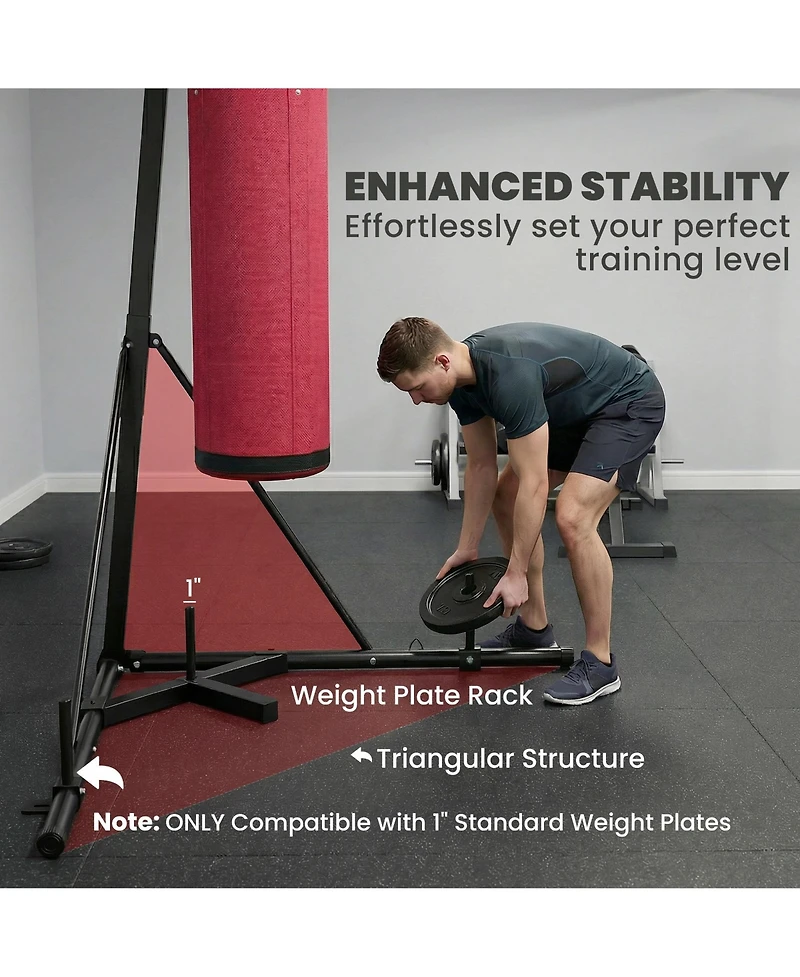 Soozier 72.8"-90.9" Adjustable Freesding Punching Bag with Sd,