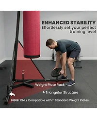 Soozier 72.8"-90.9" Adjustable Freesding Punching Bag with Sd,