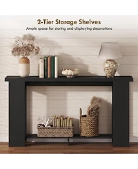 Homcom Farmhouse Console Table, 63" Narrow Entryway Table