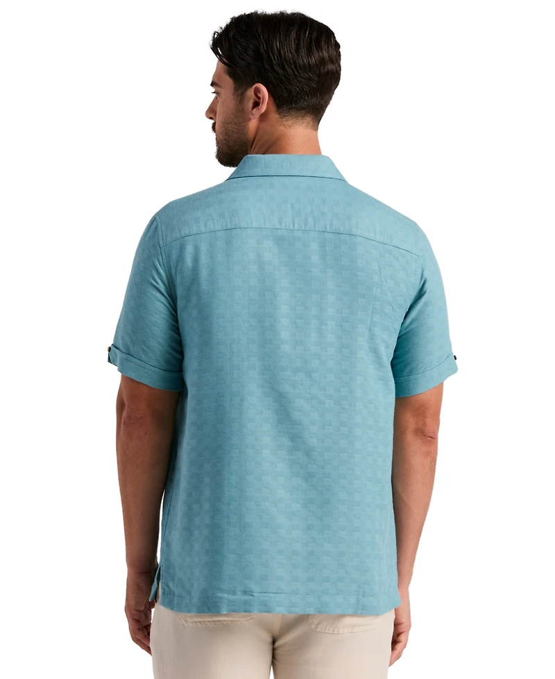 Cubavera Men's Geometric Dobby Print Shirt