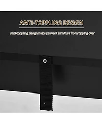 Homcom Modern Bar Table Counter Height Dining Table with 3-Tier Storage Shelves