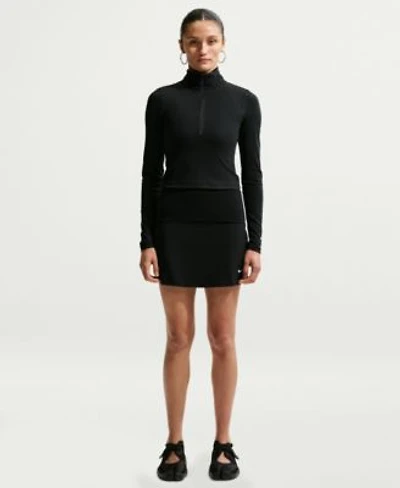 Nike Womens Sportswear Ribbed Quarter Zip Long Sleeve Top