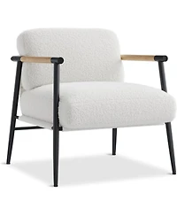 gaomon Modern Accent Chair with Metal Frame,Cozy Reading Chair Upholstered in Plush 420g Teddy Sherpa Fabric, Mid Century Style