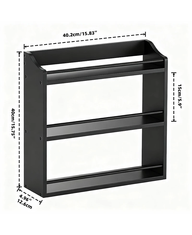 Yigii 3-Tier Bamboo Spice Rack: Saves Space, Organizes Kitchen, Bathroom