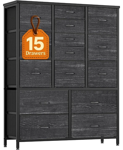 gaomon Inch Fabric Tall Dresser for Bedroom, 15 Drawer Dresser, Chest of Drawers for Clothes Storage