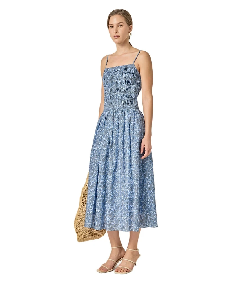 English Factory Women's Checked Smocked Midi Dress