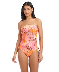 Sanctuary Women's Bandeau Neck One-Piece Swimsuit