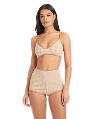 Sanctuary Women's Check Me Out Moderate-Coverage Swim Boy Shorts