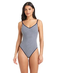 Sanctuary Women's Check Me Out Scoop Neck One-Piece Swimsuit
