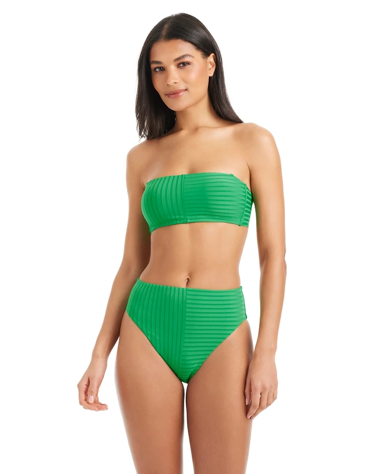 Sanctuary Women's Refresh Ribbed High-Rise Swim Bottoms