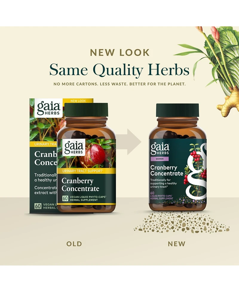 Gaia Herbs Cranberry Concentrate - Helps Maintain Urinary Tract Health - Made With Organic Cranberry Fruit Juice Extract in Convenient Capsules