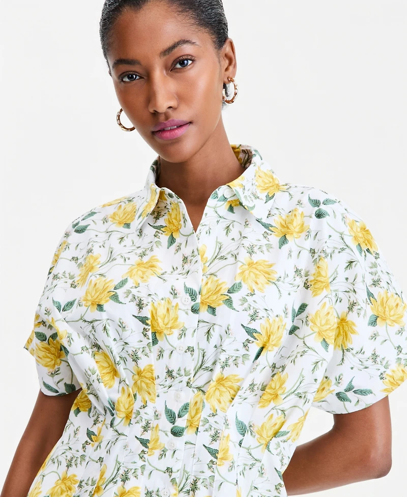 On 34th Women's Cutwork-Hem Mini Shirtdress, Macy's Exclusive