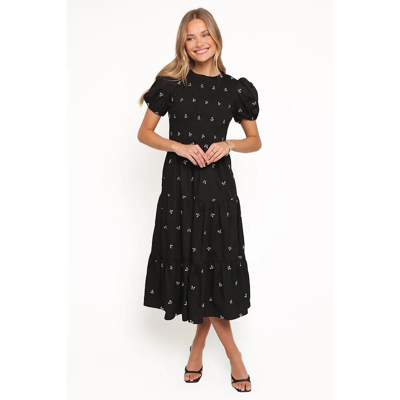 Petal and Pup Women's Naura Shirred Tiered Midi Dress