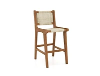 Slickblue Patio Counter Height Bar Stool with Durable Teak Wood Frame