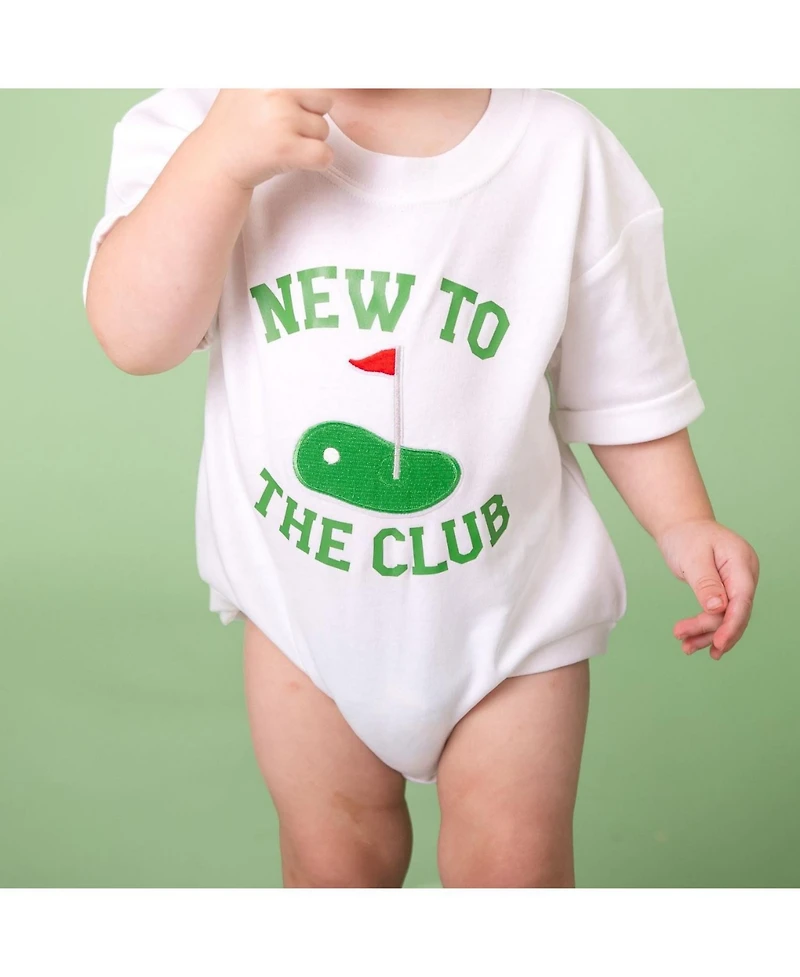 Sweet Wink Baby Boys New To The Club Patch Short Sleeve Romper