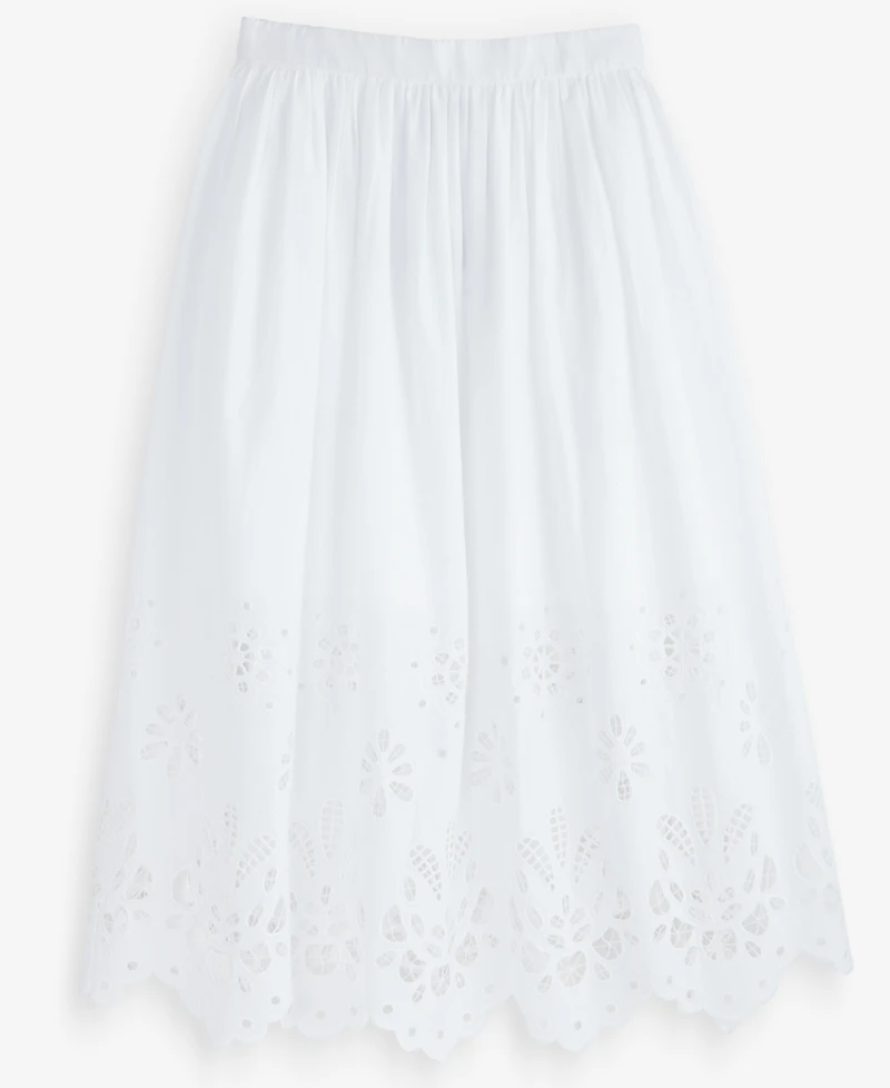On 34th Women's Cotton Solid Eyelet Midi Skirt, Macy's Exclusive
