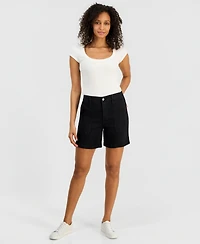 Style & Co Women's High-Rise Utility Pocket Denim Shorts, Macy's Exclusive