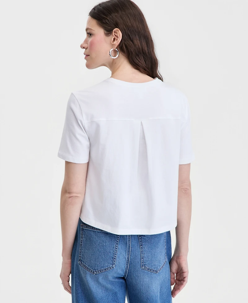 On 34th Women's Cotton Relaxed Jersey Dreamscape Applique Tee, Macy's Exclusive