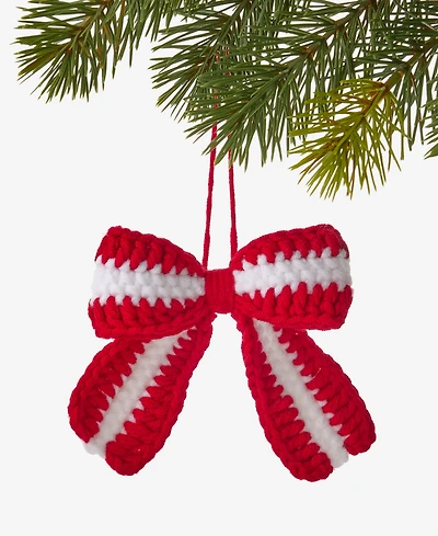 Holiday Lane Merry Magic Nit Crochet Bow Ornament, Macy's Exclusive