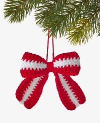 Holiday Lane Merry Magic Nit Crochet Bow Ornament, Macy's Exclusive