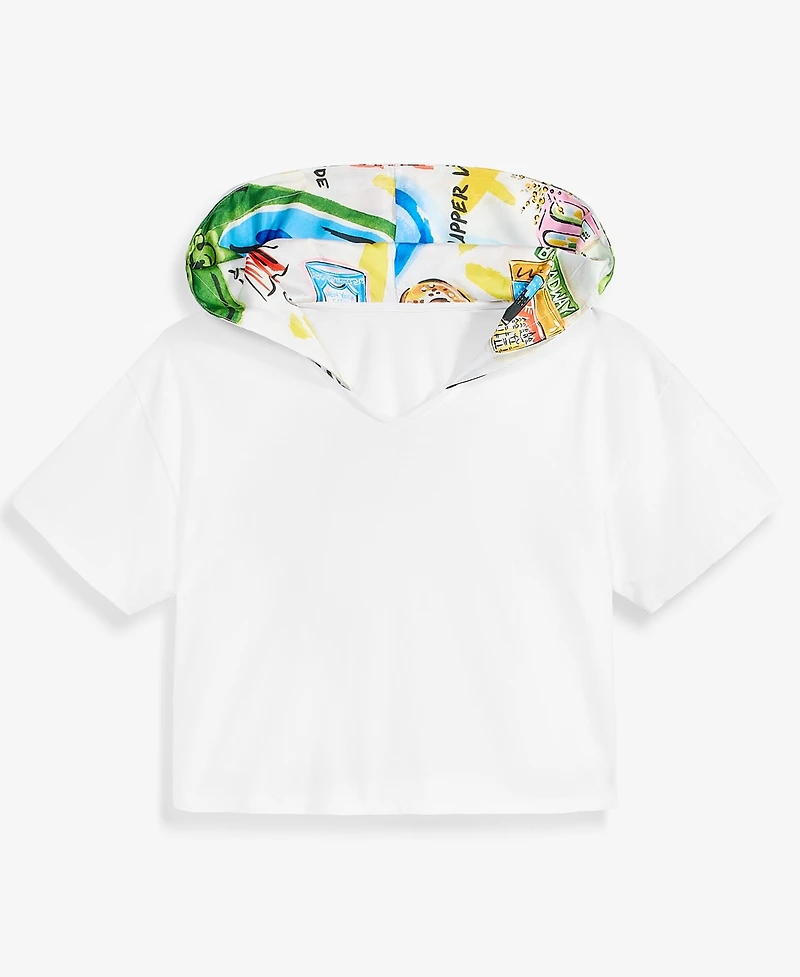 Women's Satin Hoodie T-Shirt, Macy's Exclusive- Molly Rogers Capsule Collection