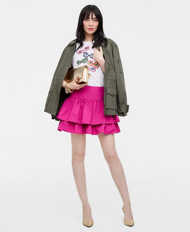 Women's Cropped Sunglasses T-Shirt, Macy's Exclusive- Molly Rogers Capsule Collection