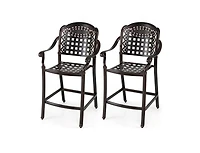 Slickblue Cast Aluminum Outdoor Bar Chairs Set of 2 Counter Height