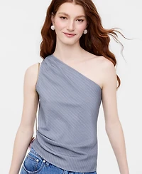 Women's Pinstripe One-Shoulder Top, Macy's Exclusive- Molly Rogers Capsule Collection