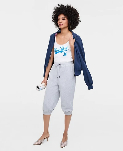 Women's Mixed Media Cropped Jumpsuit, Macy's Exclusive- Molly Rogers Capsule Collection