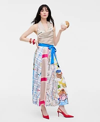 Women's Spliced-Print Maxi Skirt- Molly Rogers Capsule Collection