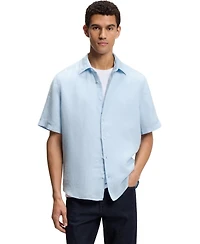 Boss by Hugo Men's Linen Regular-Fit Short-Sleeved Shirt