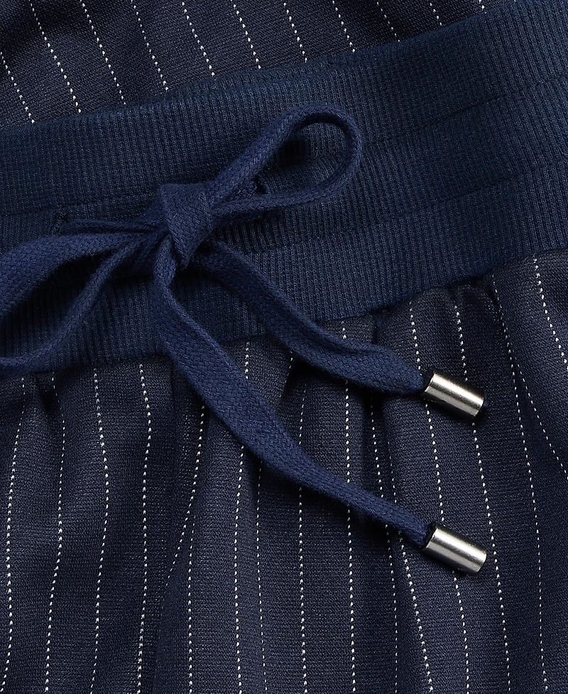 Women's Pinstripe Drawstring Jogger Pants, Macy's Exclusive- Molly Rogers Capsule Collection