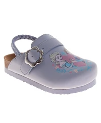 Disney Little Girls Frozen Anna and Elsa Clogs Slip On, Cork Clogs, Mule Sandals (Toddler 6-10/ 11-12)