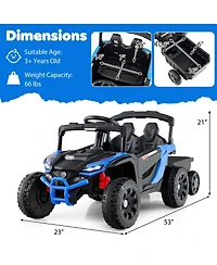 Slickblue 12V Electric Ride On Tractor with Parent Remote for Kids