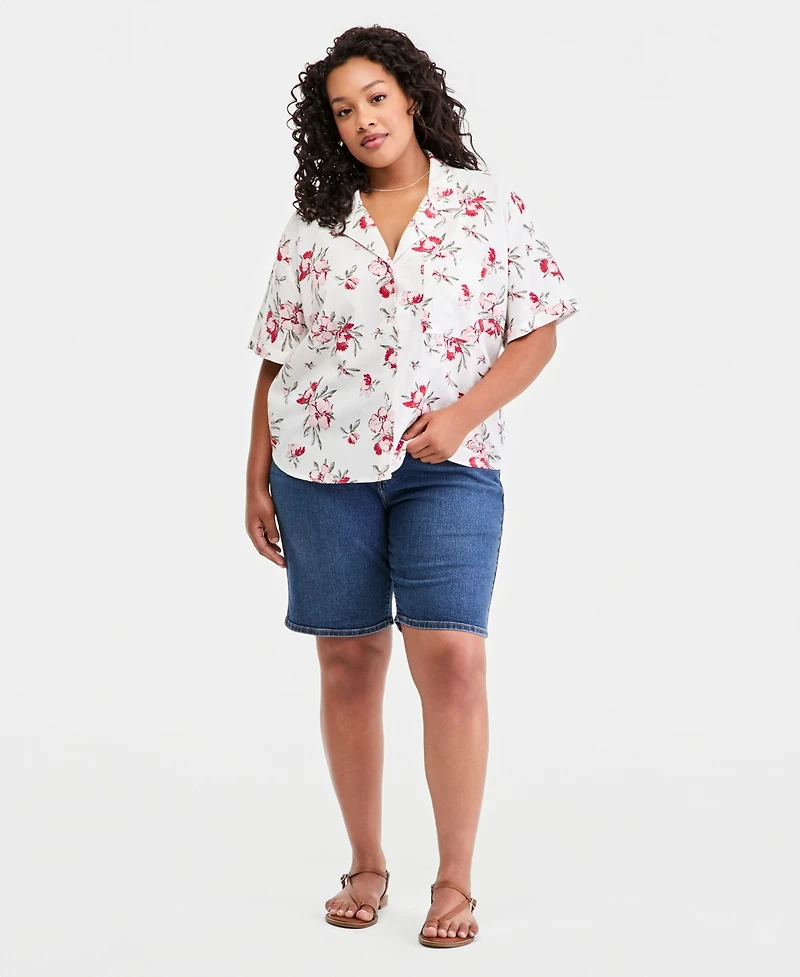 Levi's Plus Bennie Button-Up Camp Cotton Shirt