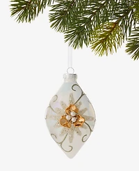 Holiday Lane Jeweled Classics Finial Ball with Gem, Bead Flower Design Ornament, Macy's Exclusive