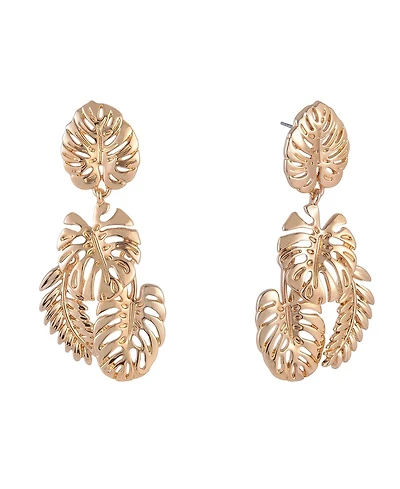Rachel Rachel Roy Gold Tone Leaf Drop Earrings