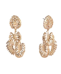 Rachel Rachel Roy Gold Tone Leaf Drop Earrings