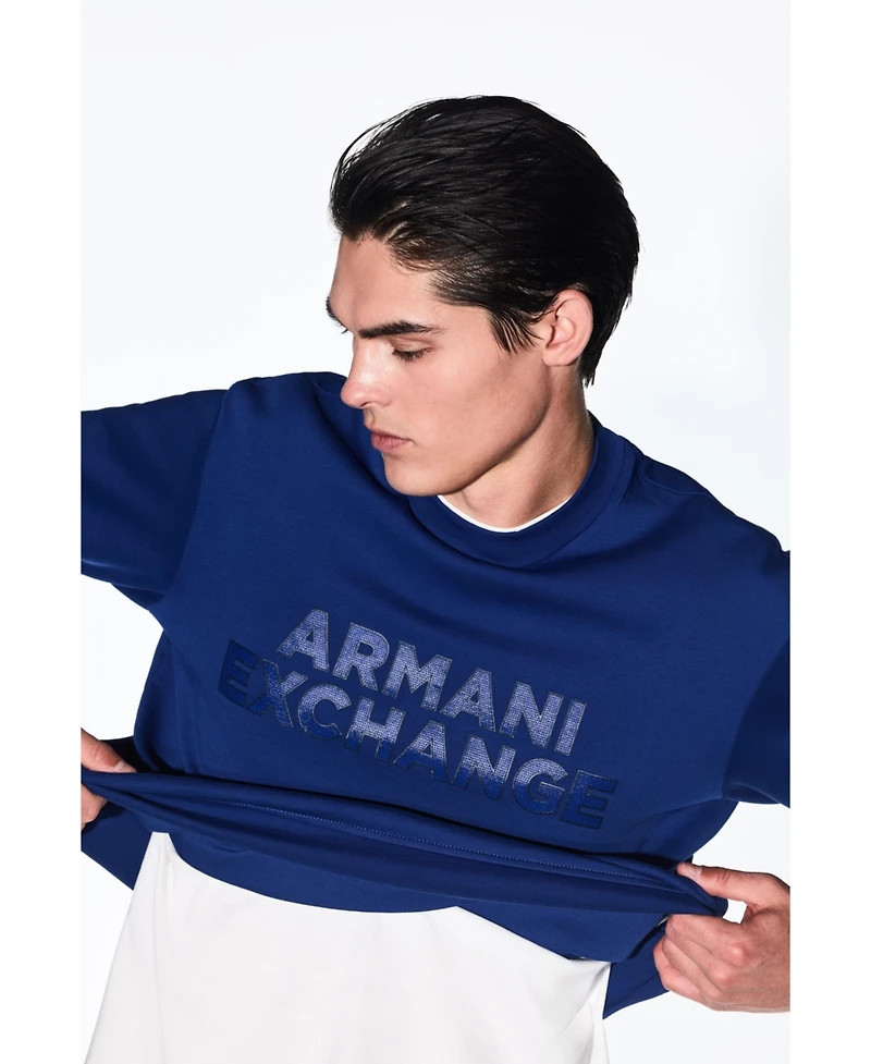 A|X Armani Exchange Men's Elevated Logo Crewneck Sweatshirt