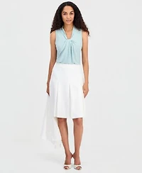 Kasper Womens Pleated Flare Skirt