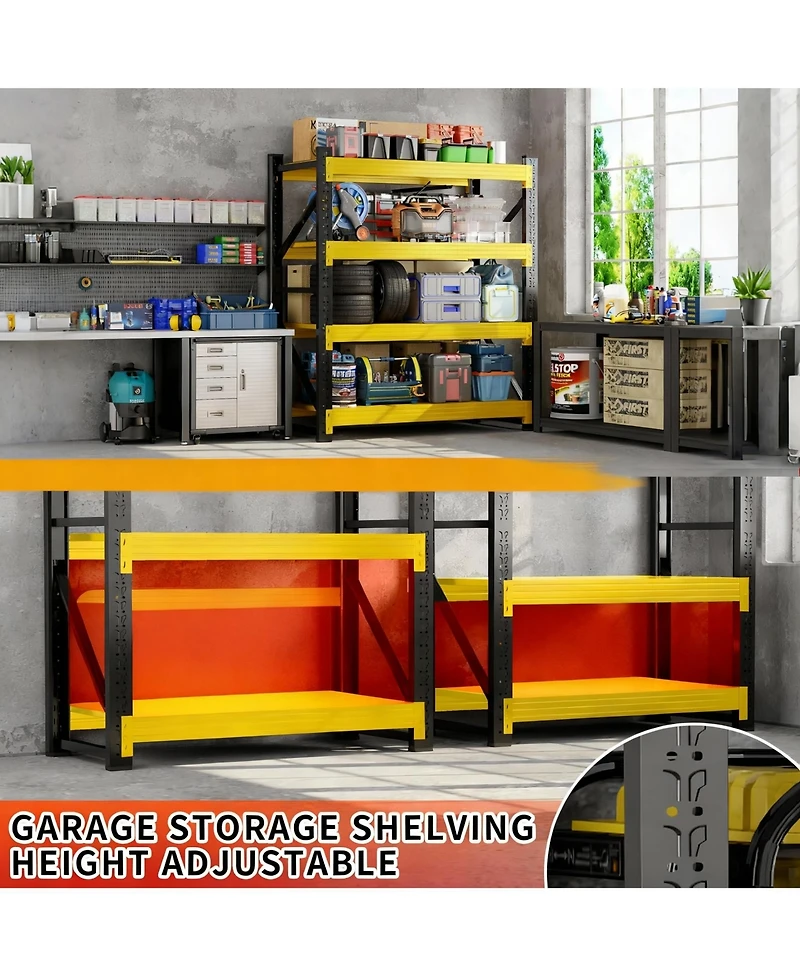 Yigii Metal Garage Shelving, Adjustable, Easy Assembly