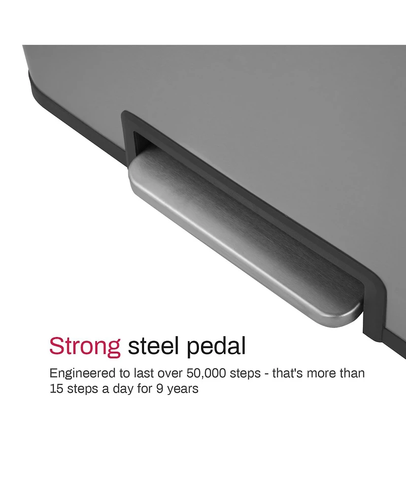 10.6 gallon rectangular step-on recycling trash can with two 20 liter compartments